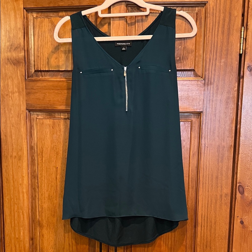 Fortune + Ivy Sleeveless Tank with Zipper